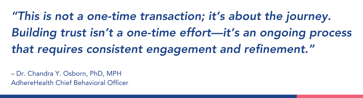 This is not a one time transaction it’s about the journey Building trust isn’t a one time effort it’s an ongoing process that requires consistent engagement and refinement